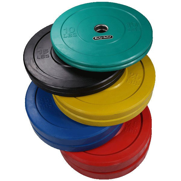 Body Solid Colored Rubber Bumper Weight Plate Set 260 lbs - GymBasis Store