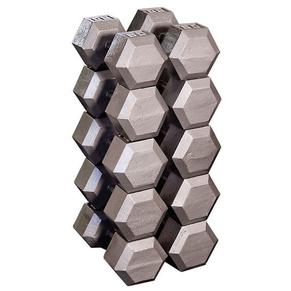 Body Solid 80 to 100 lb Gray Hex Dumbbell Set (Pairs) - GymBasis Store