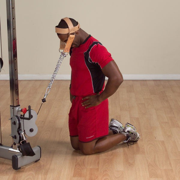 Body Solid Leather Weight Lifting Head Harness MA307V - GymBasis Store