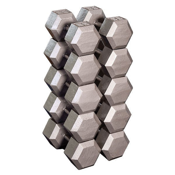 Body Solid 5-30 lb Rubber Coated Hex Dumbbell Set (Pairs) - GymBasis Store