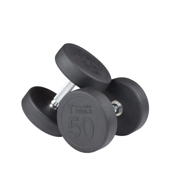 Body Solid 5-50 lb Round Rubber Coated Pro-Style Dumbbell Set - GymBasis Store