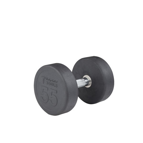 Body Solid 55-75 lb Round Rubber Coated Pro-Style Dumbbell Set - GymBasis Store