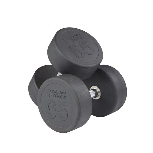 Body Solid 55-75 lb Round Rubber Coated Pro-Style Dumbbell Set - GymBasis Store