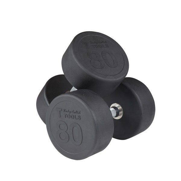 Body Solid 80-100 lb Round Rubber Coated Pro-Style Dumbbell Set - GymBasis Store