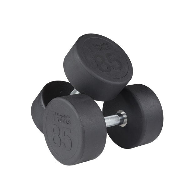 Body Solid 80-100 lb Round Rubber Coated Pro-Style Dumbbell Set - GymBasis Store