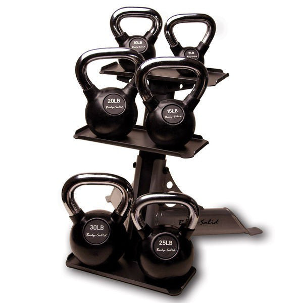 Body Solid 5-30 lb Kettlebell Set with Rack - GymBasis Store