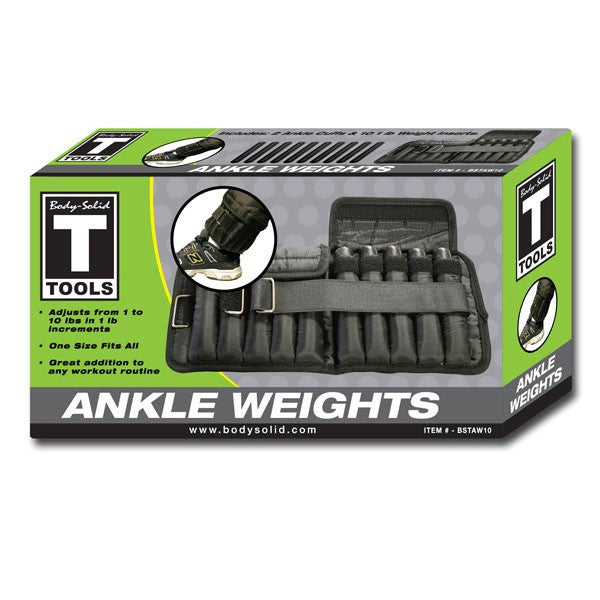 Body Solid 5 lb Adjustable Ankle Weights - 10 Pound Pair - GymBasis Store