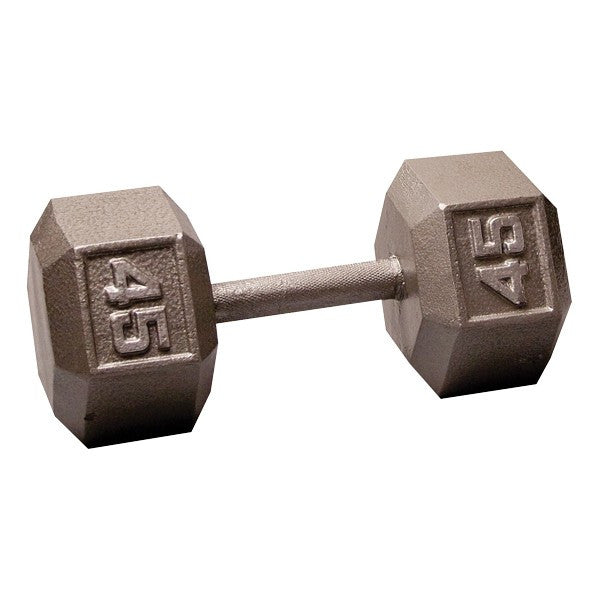 Body Solid 5-50 lb Gray Hex Dumbbell Set with GDR60 PRO 2 Tier Dumbbell Rack - GymBasis Store