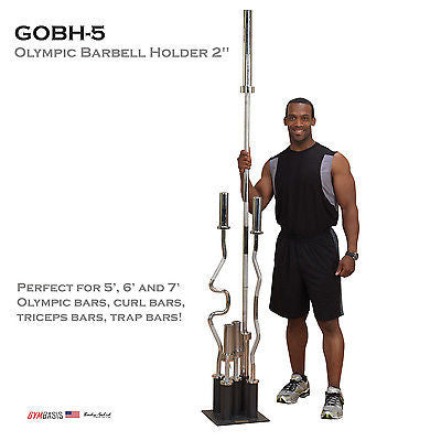 Body Solid GOBH5 Olympic Barbell Holder 2" Weight Bar Storage Rack (GOBH-5) - GymBasis Store