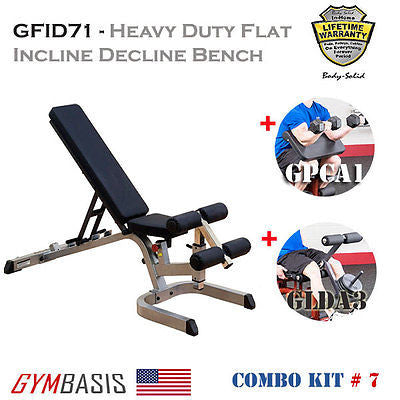 Body-Solid KIT GFID71 FID WEIGHT BENCH + Biceps Curl GPCA1 + Leg Developer GLDA3 - GymBasis Store