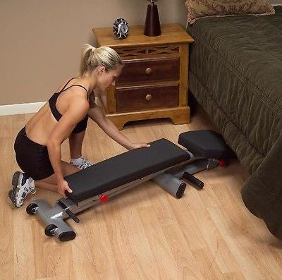 Body-Solid GFID225 Bench, Rubber Dumbbells 5-50lbs., Dumbbell Rack GDR363 - GymBasis Store