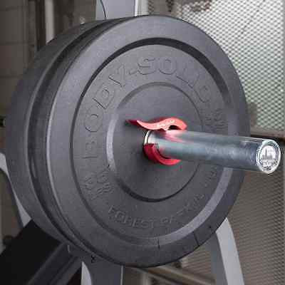 Roepke Red Aluminum Olympic Bar Collars Body Solid Clamps - BSTROC-RED - GymBasis Store