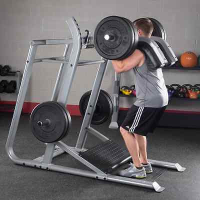 BODY-SOLID SLS500 Leverage Squat Calf Raise +240lb rubber bumper plates - GymBasis Store