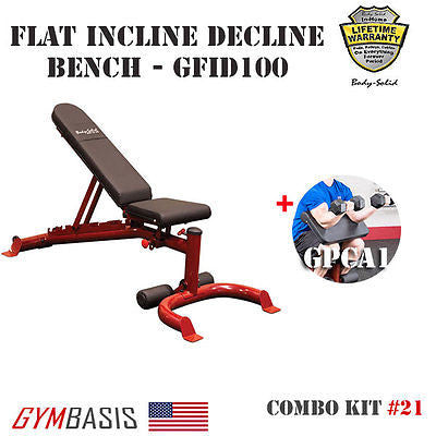 Body-Solid FID Bench GFID100 + Biceps Curl GPCA1 - GymBasis Store