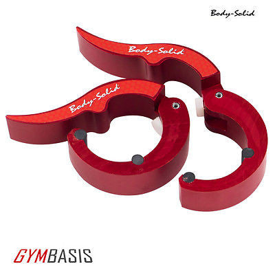 Roepke Red Aluminum Olympic Bar Collars Body Solid Clamps - BSTROC-RED - GymBasis Store