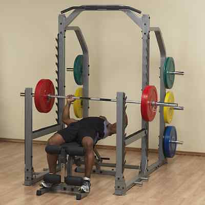 Body-Solid SMR1000 Multi Squat Rack KIT + OB86PBS + 260lb. Rubber Bumper set - GymBasis Store