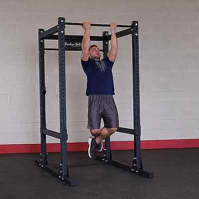 Body-Solid SPR1000 Commercial Power Rack + 260lb. Black Rubber Bumper Plates - GymBasis Store