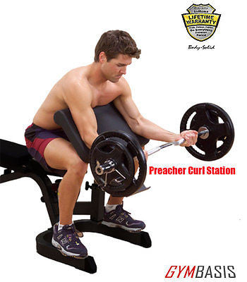 Body-Solid GFID31 Flat Incline Decline WEIGHT BENCH + Biceps Curl GPCA1 - GymBasis Store
