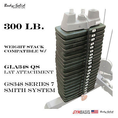 Body-Solid GS348Q Smith System w/ GPA3 + GLA348 + 310lb Black Stack & Alu Pulley - GymBasis Store
