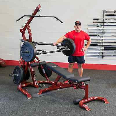Body-Solid GLGS100P4 Corner Leverage Gym Pack w/ Cast Iron Weight Plates - GymBasis Store