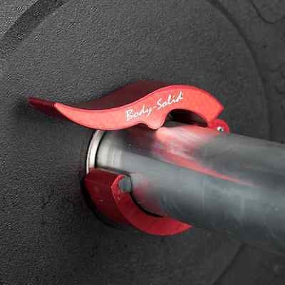 Roepke Red Aluminum Olympic Bar Collars Body Solid Clamps - BSTROC-RED - GymBasis Store