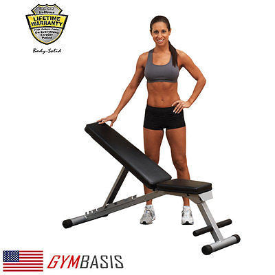 Body Solid Flat Incline Decline Folding Weight Bench PFID125X - GymBasis Store