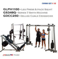 Body-Solid Set: GDCC250 Crossover | GLPH1100 Leg Press Hack Squat | GS348Q Smith - GymBasis Store