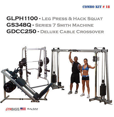 Body-Solid Set: GDCC250 Crossover | GLPH1100 Leg Press Hack Squat | GS348Q Smith - GymBasis Store