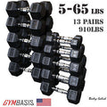 Body-Solid Set 5-65 lb. Rubber Coated Dumbbell 13 Pairs, total 910lbs. - GymBasis Store