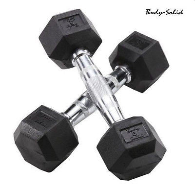 Body-Solid GDR363 Rack with 5-50lb. Rubber Dumbbells - GymBasis Store