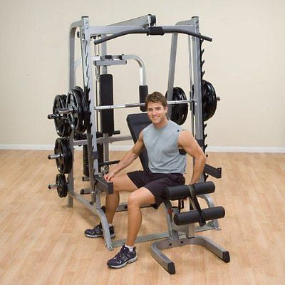 Body-Solid GS348QP4 Smith System + 500 lb Rubber Coated Weight Set - GymBasis Store