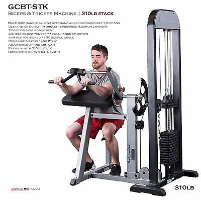 Body-Solid GCBT-STK Pro-Select Biceps & Triceps Machine - 310 lb stack - GymBasis Store