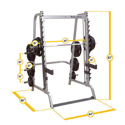 BodySolid GS348Q Series 7 Smith Machine with Rubber Grip Olympic Set - GymBasis Store
