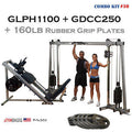 Body-Solid Set GLPH1100 Leg Press 160lb Hack Squat + GDCC250 Cable Crossover - GymBasis Store