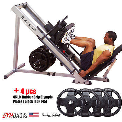 Body Solid GLPH1100 Leg Press / Hack Squat + 180 lb. weight plates - GymBasis Store