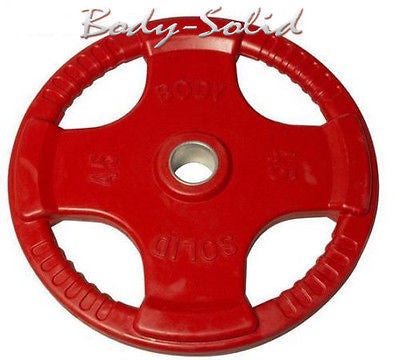 Body-Solid Set 255lbs. of Colored Rubber Grip Olympic Weight Plates 2.5-45lb. - GymBasis Store