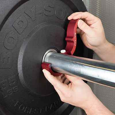 Roepke Red Aluminum Olympic Bar Collars Body Solid Clamps - BSTROC-RED - GymBasis Store