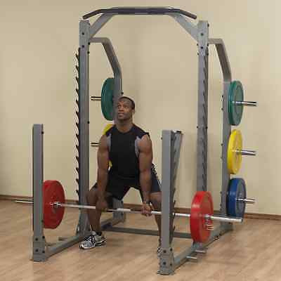 Body-Solid SMR1000 Multi Squat Rack KIT + OB86PBS + 260lb. Rubber Bumper set - GymBasis Store