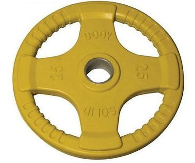 Body-Solid Set 255lbs. of Colored Rubber Grip Olympic Weight Plates 2.5-45lb. - GymBasis Store
