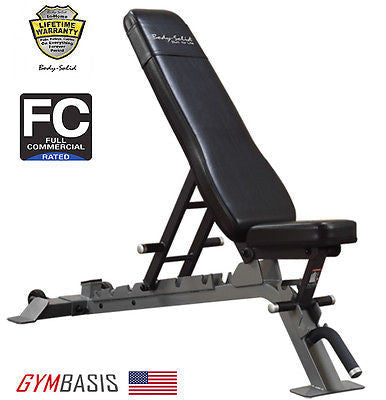 Body-Solid SFID325 Pro Clubline Flat Incline Decline Bench - GymBasis Store