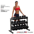 Body-Solid GDR363 Rack with 5-50lb. Rubber Dumbbells - GymBasis Store