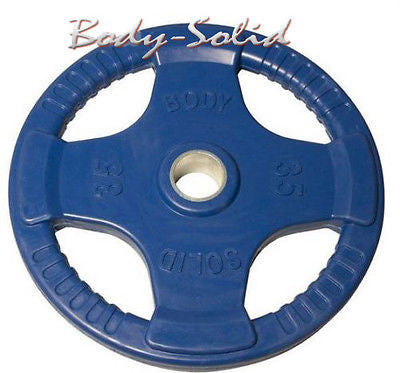 Body-Solid Set 255lbs. of Colored Rubber Grip Olympic Weight Plates 2.5-45lb. - GymBasis Store