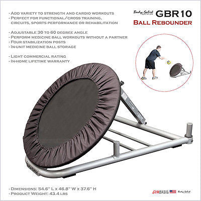 Body-Solid GBR10 Medicine Ball Rebounder 30” Adjustable 30 to 60 degree - GymBasis Store