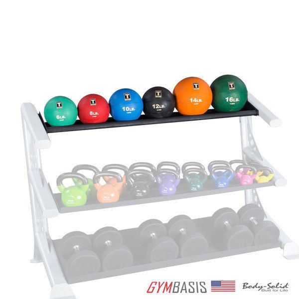 BodySolid GMRT6 Medicine Ball Storage Shelf for use with GDR60 Dumbbell Rack - GymBasis Store