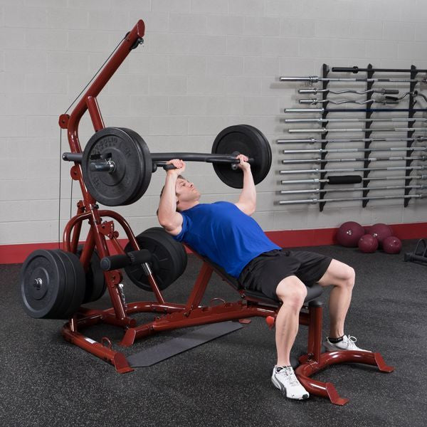Body Solid GLGS100P4 Plate Loaded Leverage Gym + Bench GFID100 - GymBasis Store