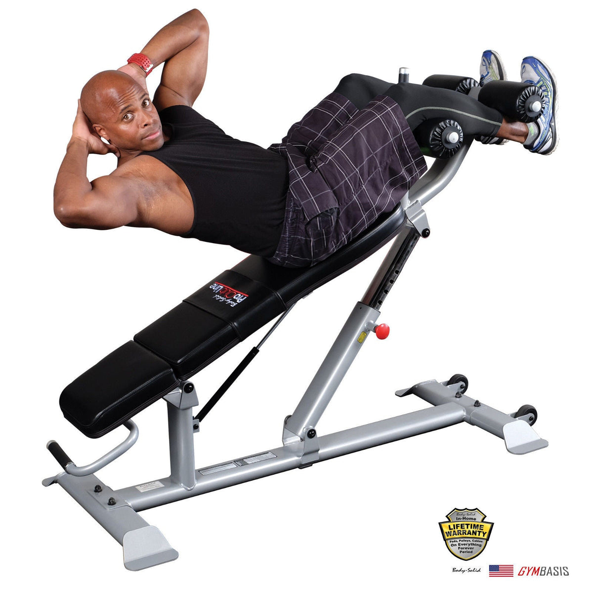 BODY-SOLID SAB500 | Commercial AB Crunch Bench Knee Raises Board - GymBasis Store