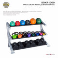 Body-Solid SDKR1000 3-Tier Dumbbells, Kettlebells, medicine Balls Rack - GymBasis Store