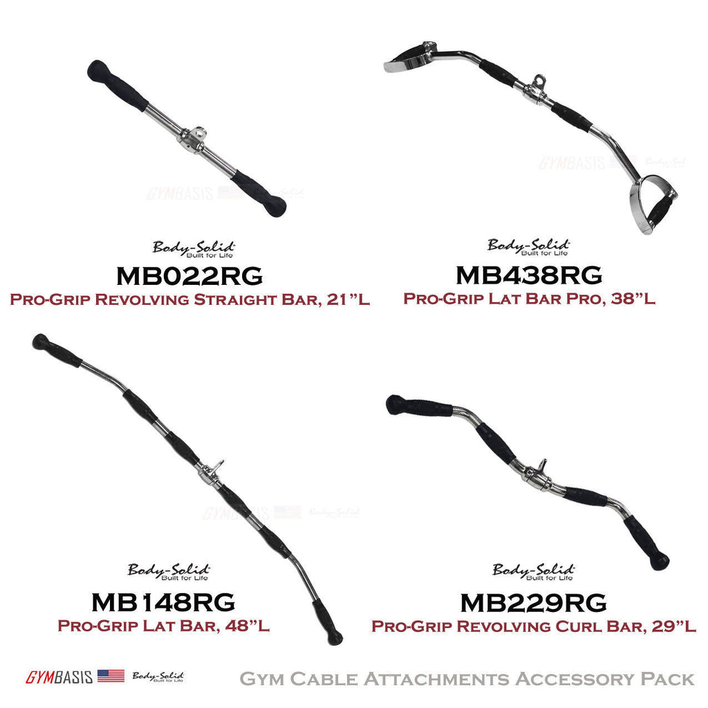 Body-Solid Pro-Grip Cable Attachments Package MB022RG, MB438RG, MB148RG, MB229RG - GymBasis Store