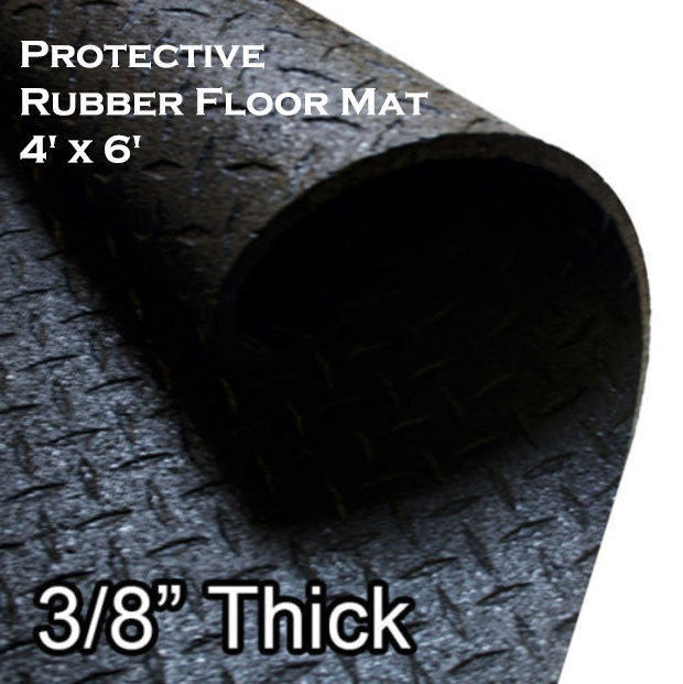 Body-Solid RF46 SuperMat - Protective Rubber Floor Mat 4' x 6' - 3/8" thick - GymBasis Store