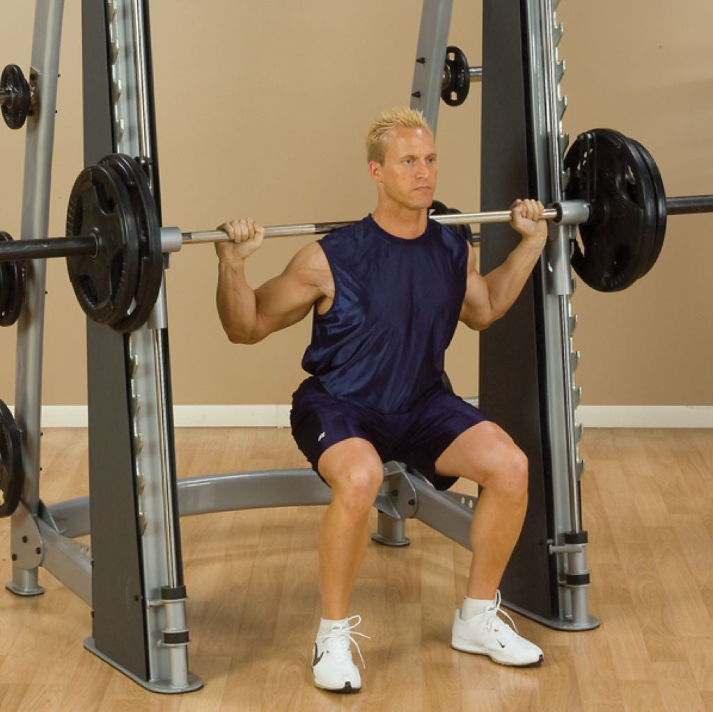 Body-Solid SCB1000 Smith Machine + GFID225 Bench + 255 lb. rubber weight set - GymBasis Store